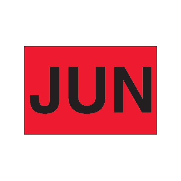 Bsc Preferred 2 x 3'' - ''JUN'' Fluorescent Red Months of the Year Labels BUY00021174 - main